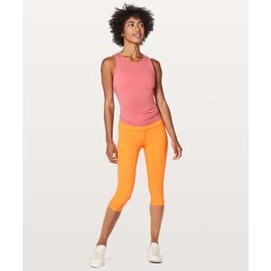 Lululemon Athletic Active Wunder Under Hi-Rise Crop Orange Leggings Size 6